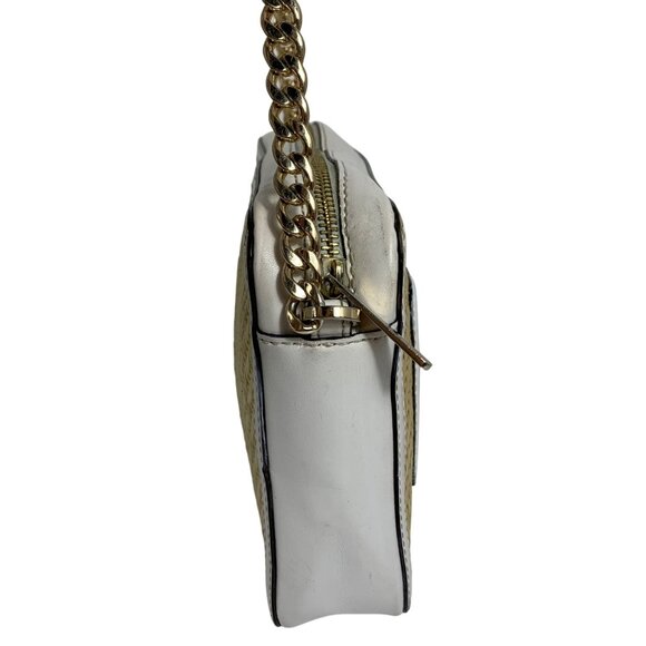 MICHAEL KORS Straw Python Capsule Small Women's Crossbody Handbag Optic White - Picture 4 of 11